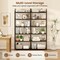 6-Tier Industrial Bookshelf Bookcase with Metal Frame and Anti-Tip Kits